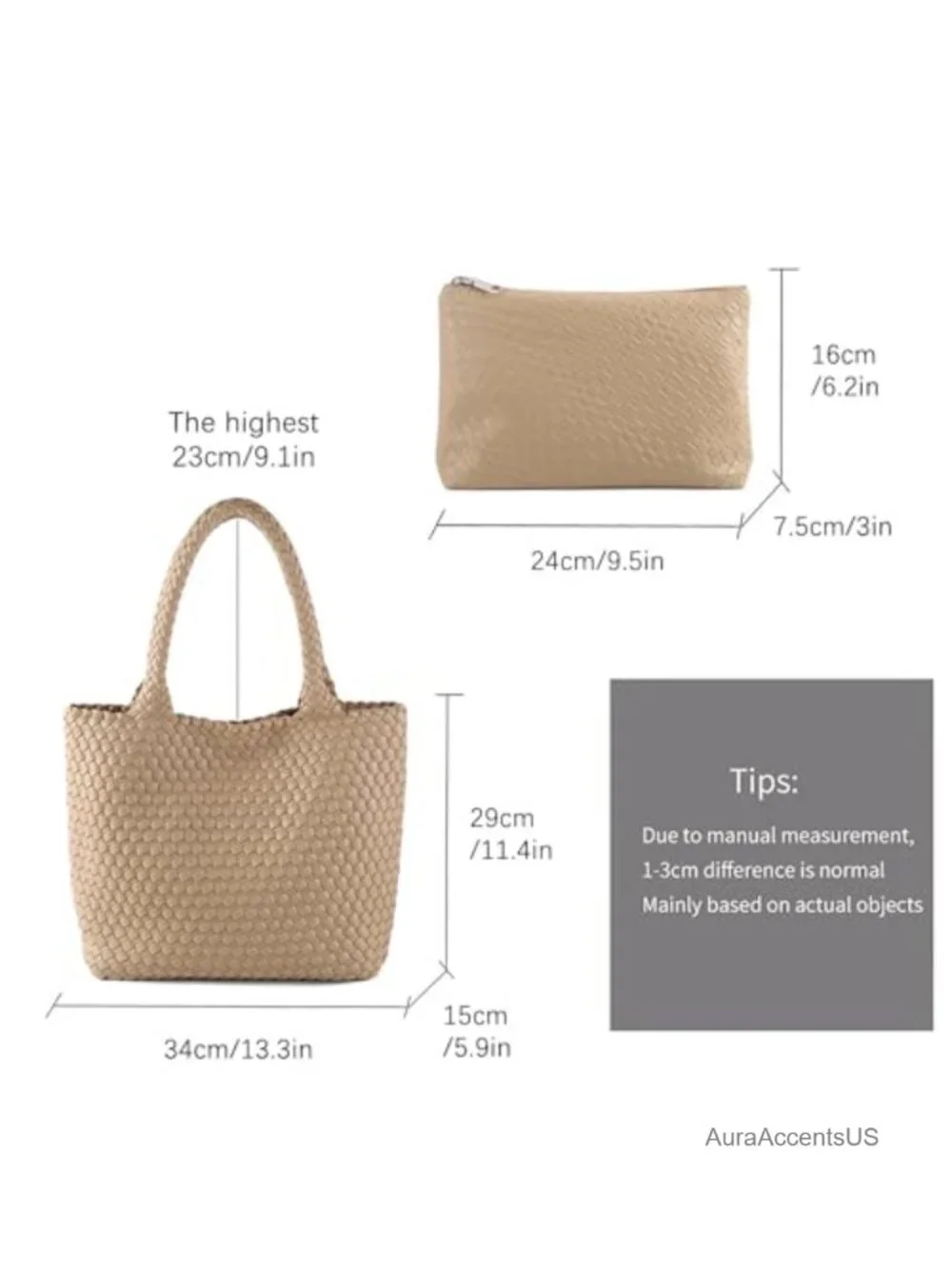 Hand Woven Vegan Leather Large Tote Hobo Bag Shoulder Beach Travel Purse